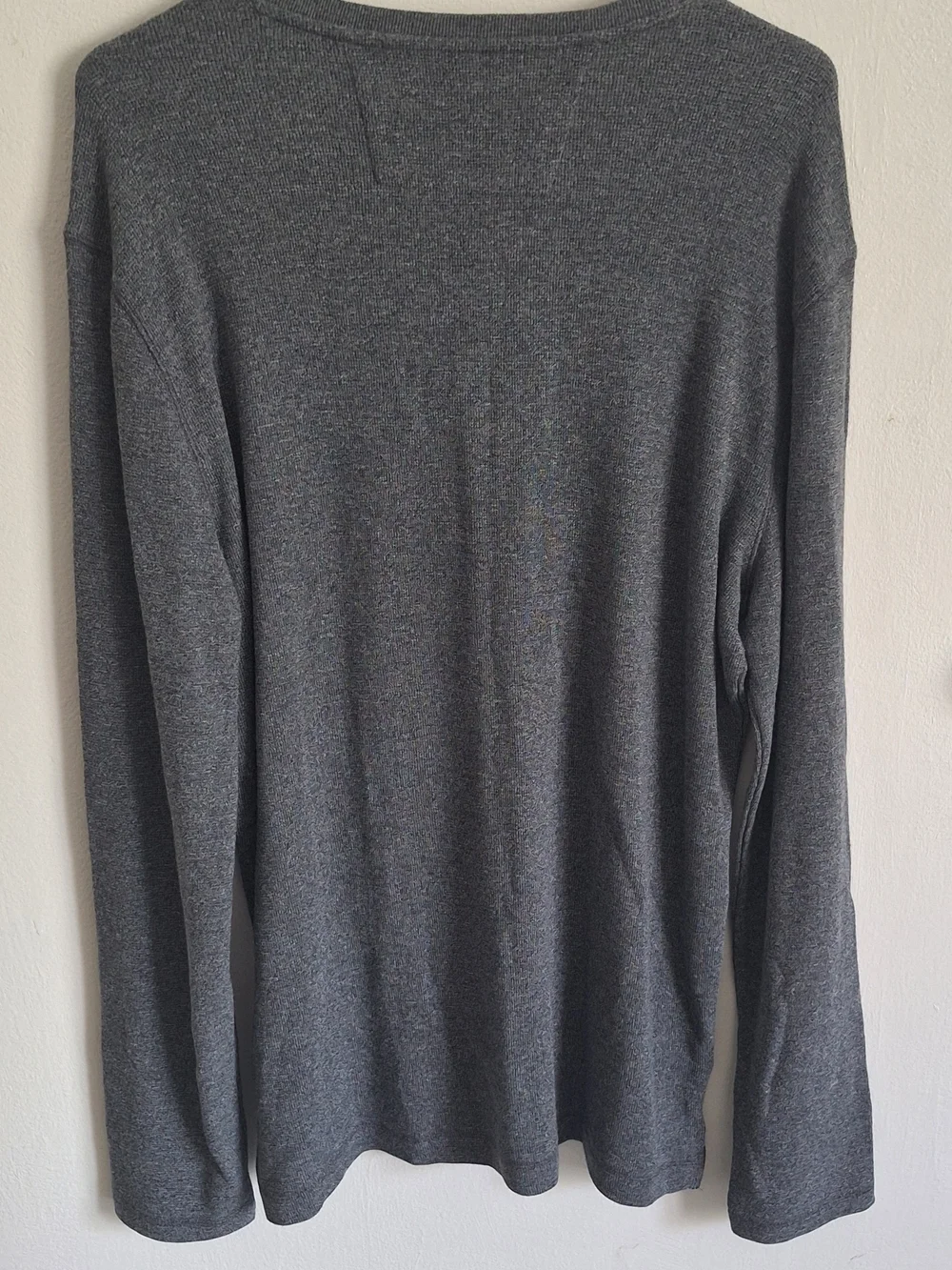 Banana Republic Men's Gray Henley Knit Long Sleeve L Cotton Modal Button